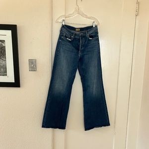 Mother tomcat roller flare jeans